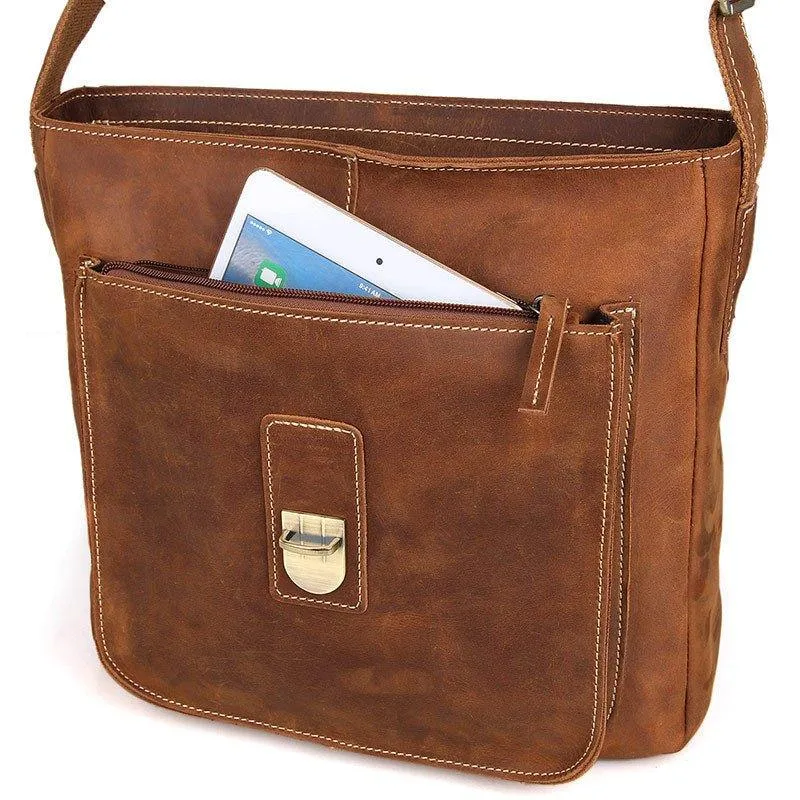 Woosir Leather Messenger Crossbody Bag Vintage