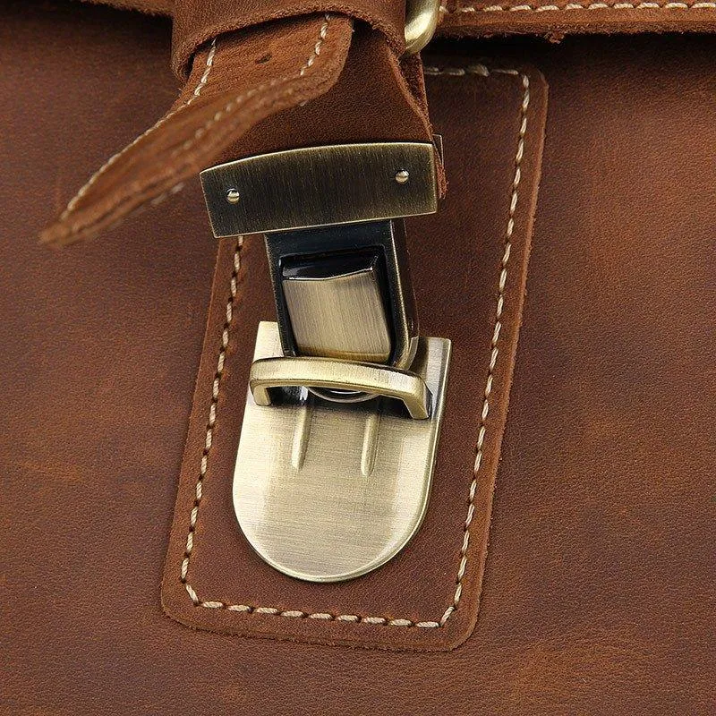 Woosir Leather Messenger Crossbody Bag Vintage