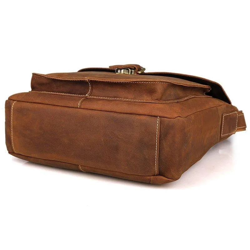 Woosir Leather Messenger Crossbody Bag Vintage