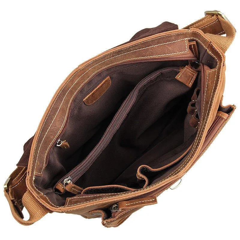 Woosir Leather Messenger Crossbody Bag Vintage