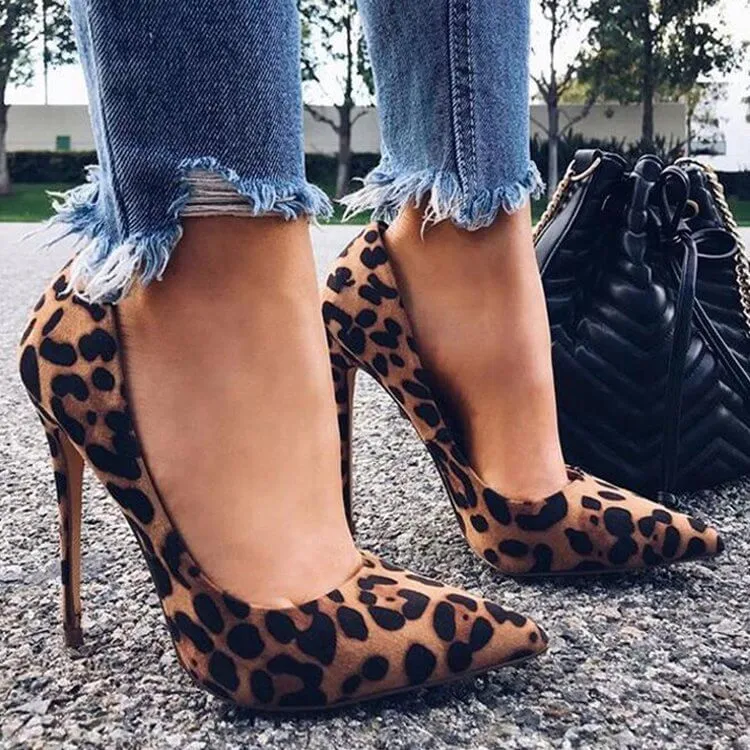 Work Point Toe Ankle Leather Sexy Pumps