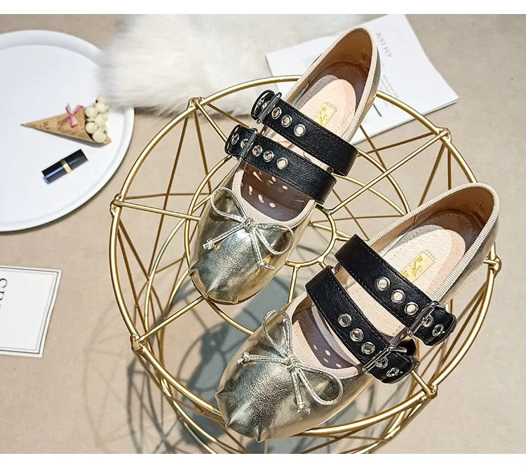 xiangtuibao Womens Pumps Flat Shoes Retro Comfort Satin Denim Buckle Ballet Dancing Flats Casual Riband Girls 10Colors New