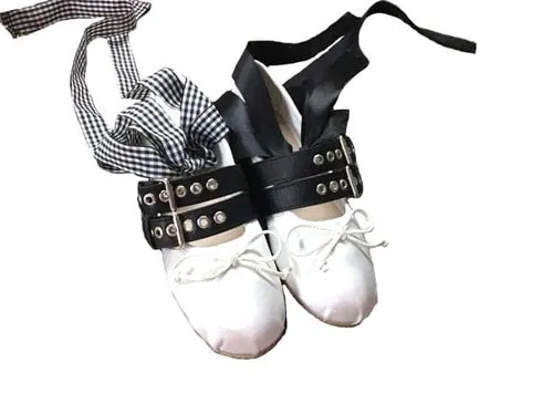 xiangtuibao Womens Pumps Flat Shoes Retro Comfort Satin Denim Buckle Ballet Dancing Flats Casual Riband Girls 10Colors New