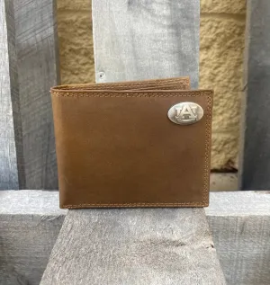 Zep-Pro IWT1CRZH-AU Auburn University Tigers Brown “Crazy Horse” Leather Bi-fold Wallet