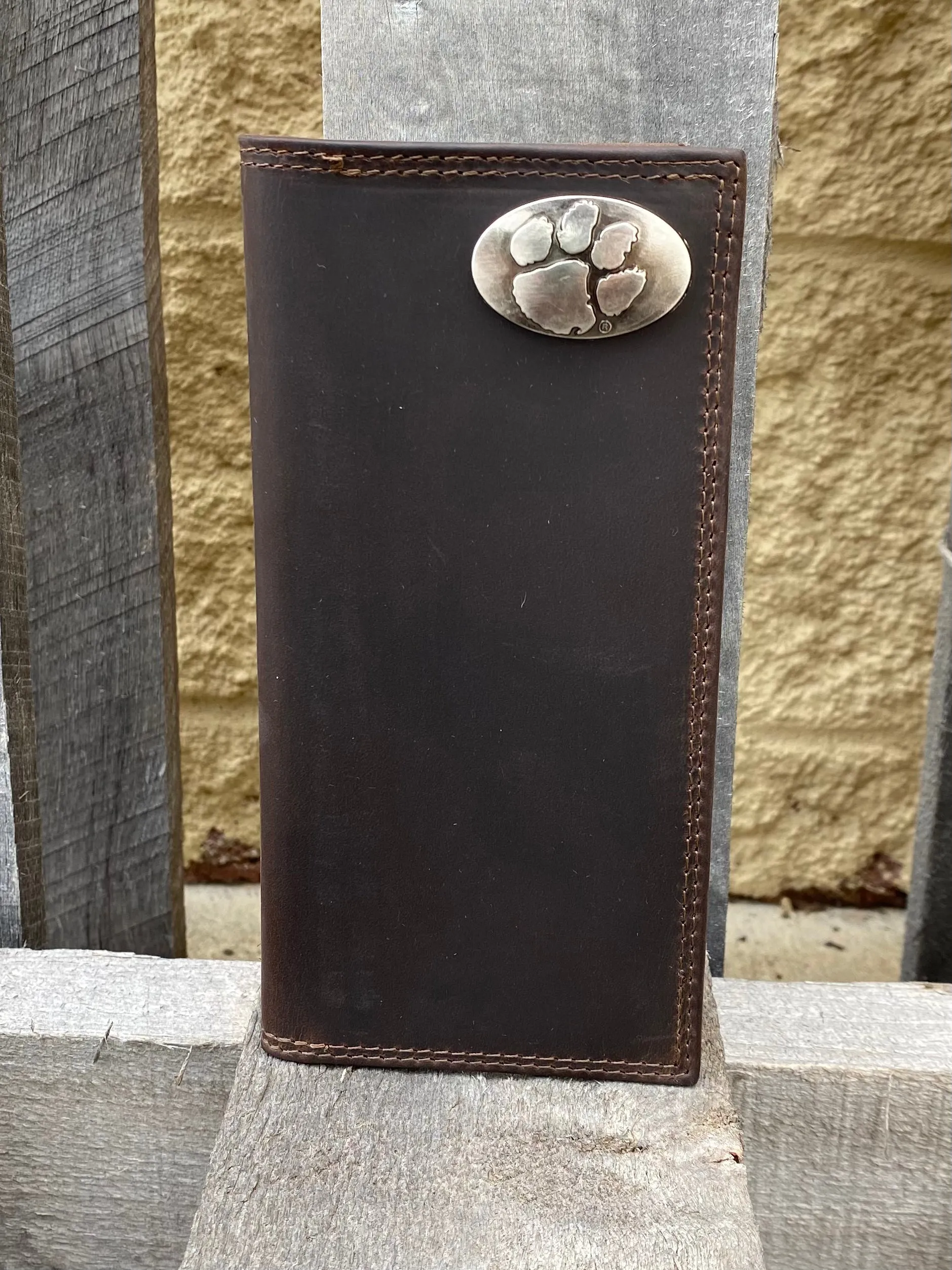 Zep-Pro IWT4CRZH-Clemson University Tigers Brown “Crazy Horse” Leather Tall Wallet