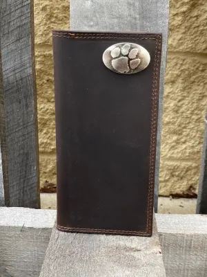 Zep-Pro IWT4CRZH-Clemson University Tigers Brown “Crazy Horse” Leather Tall Wallet
